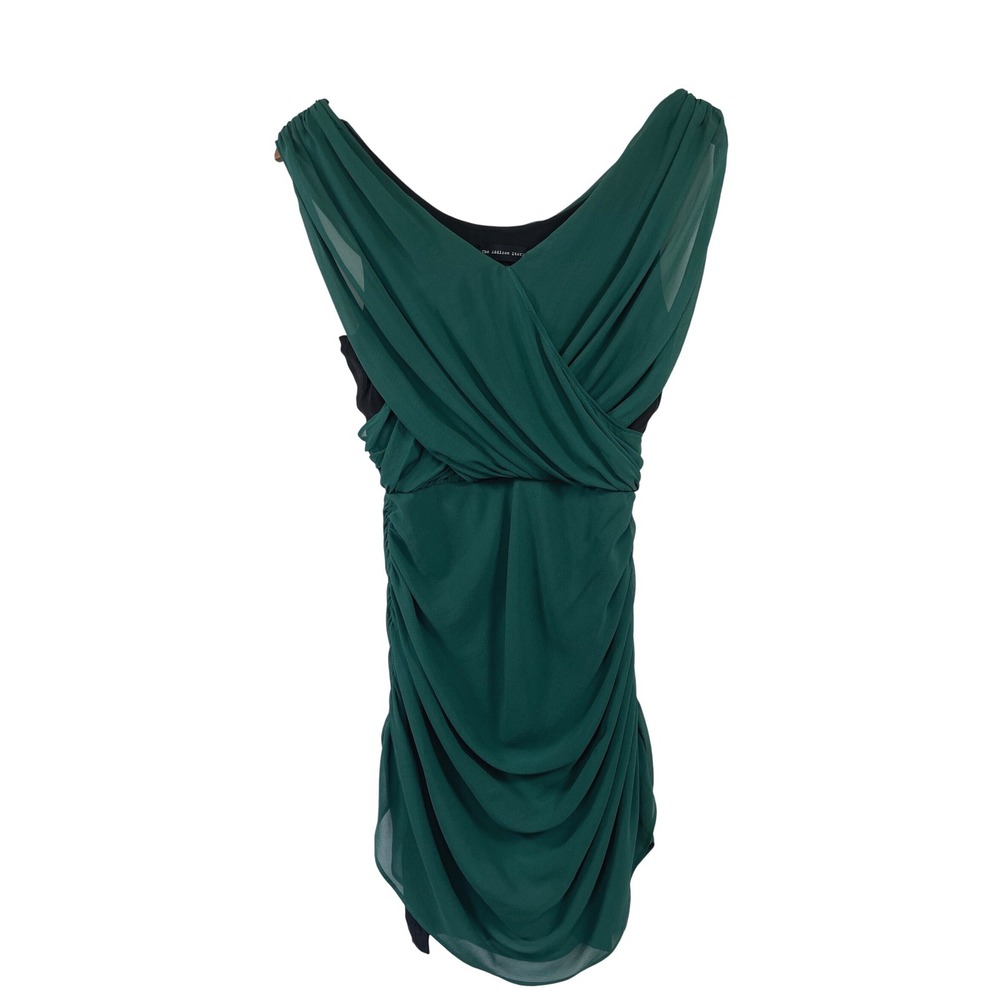 The Addison Story Anthro Draped Silk Mini Dress S Green Cocktail Party Occasion